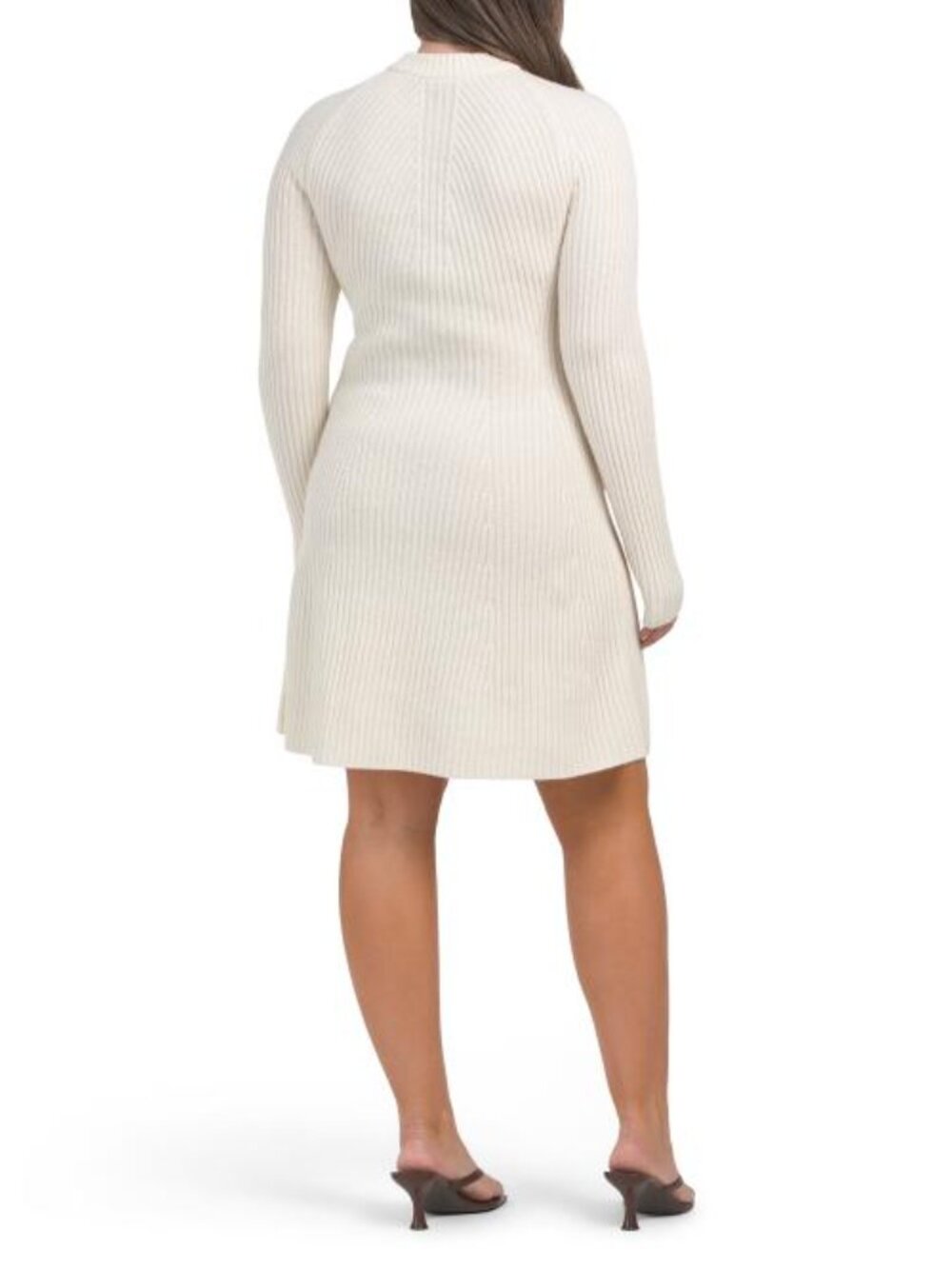 THEORY Wool Blend Traveling Ribbed Mini Dress - Picture 2 of 4